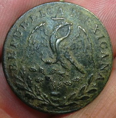 1836 "Republica Mexicana" Mexican Army button found on the San Bernard river in Wharton, Texas